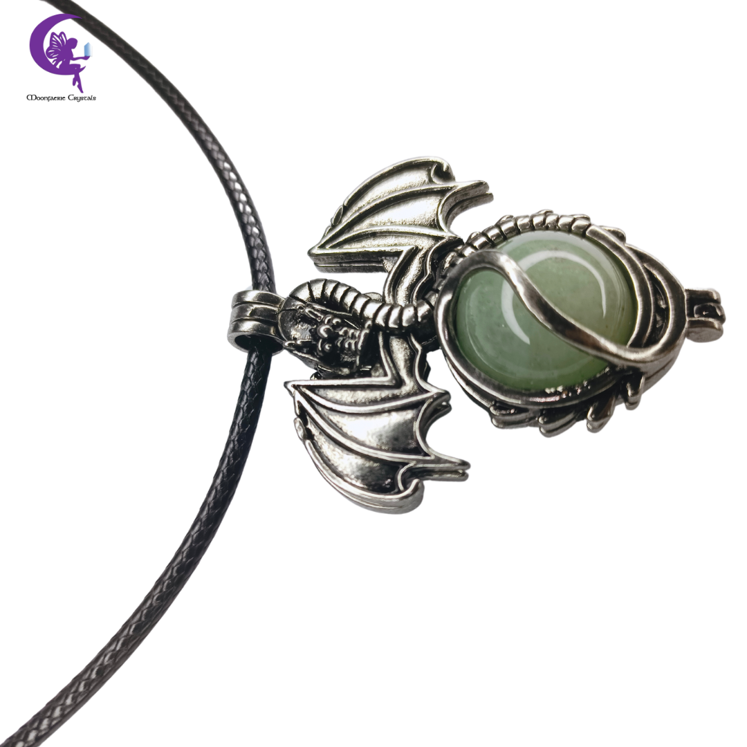 Mystical Dragonlore Green Aventurine Guardian Necklace