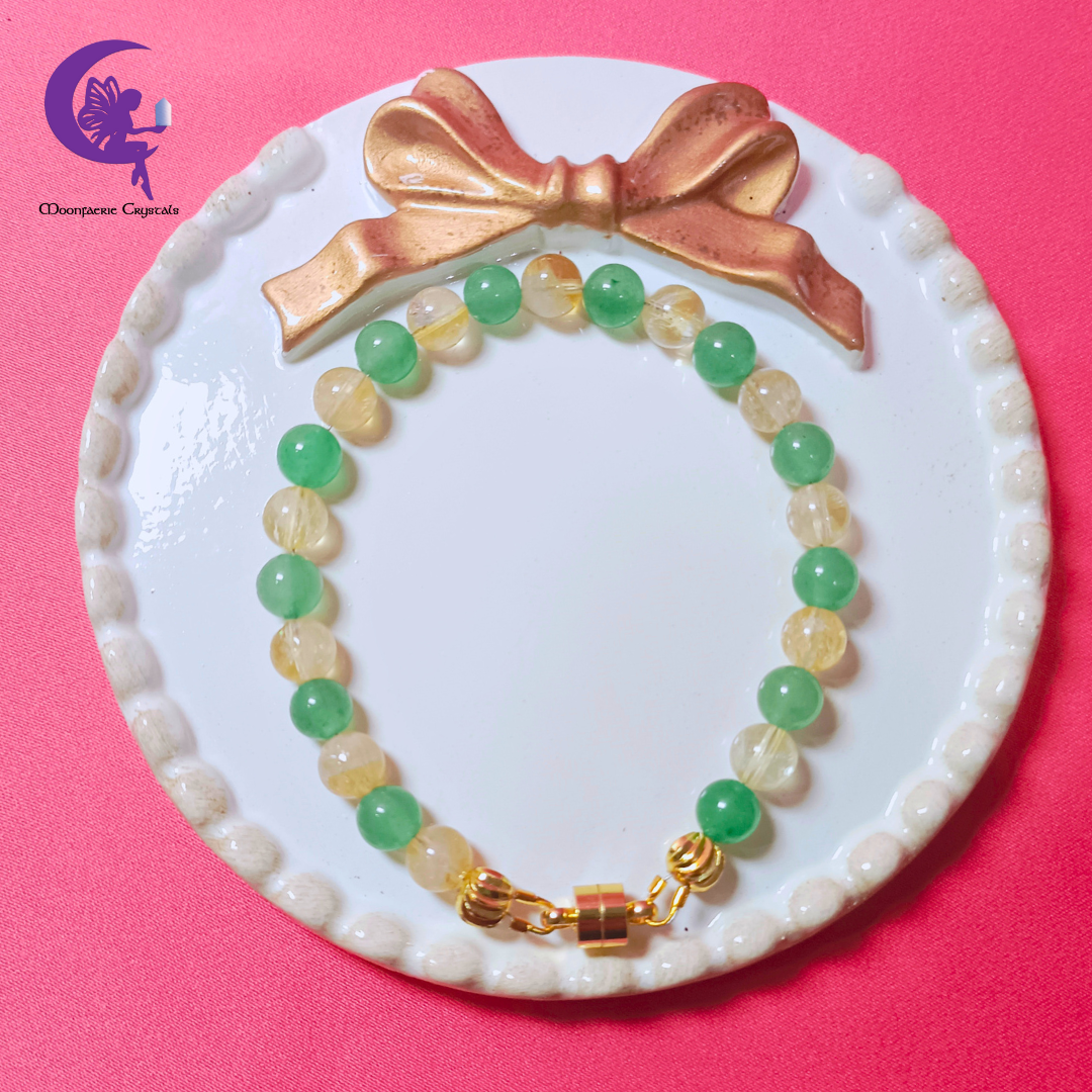 Green Aventurine & Citrine Magnet Bracelet