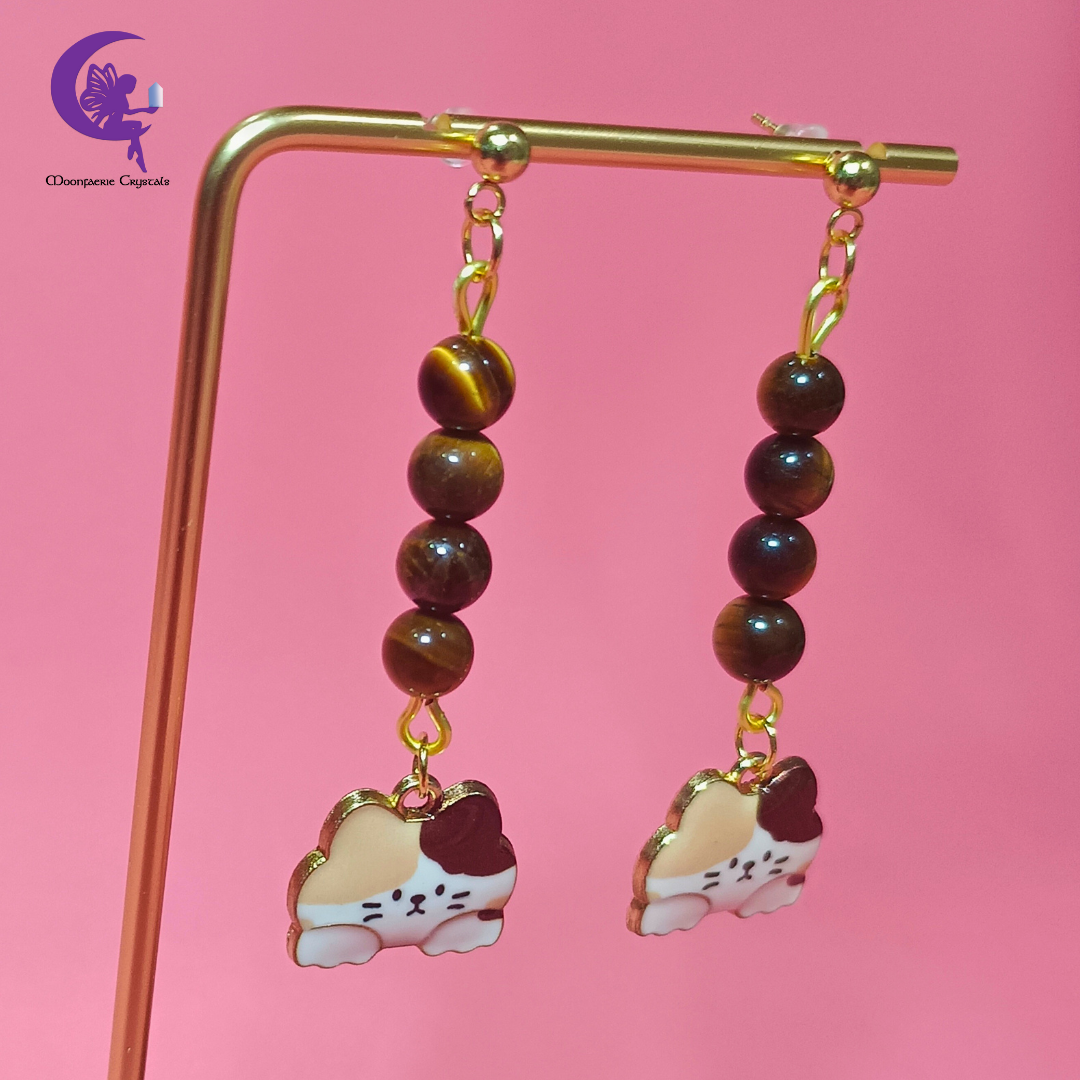 Meowgical Gemstone Dangling Earrings