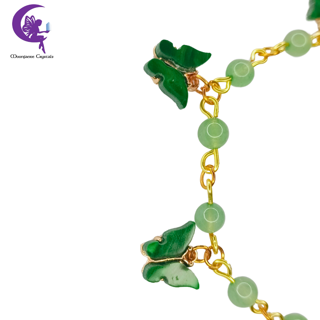 Enchanted Green Butterfly Green Aventurine Magical Anklet