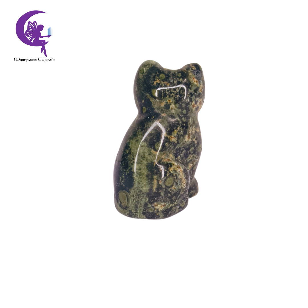 Kambaba Jasper Cat Sculpture