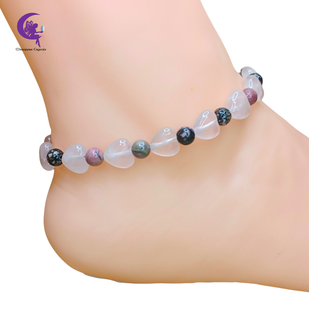 Infinite Love Anklet Collection - Rose Quartz & Rhodonite