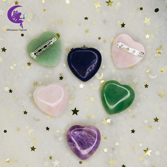 Cupid’s Heart Gemstone Heart Brooch Collection