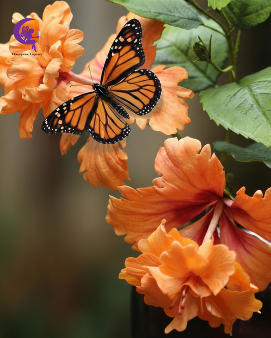 Hibiscus El Capitolio Butterfly Earrings - Orange Agate