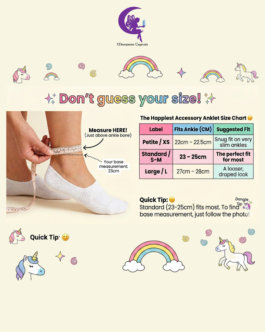 Rainbow Unicorn Anklet