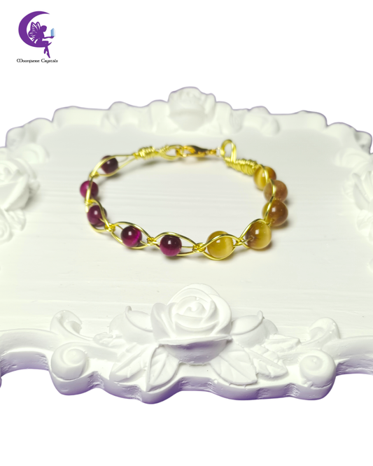 Golden Hour Glow Bracelet- Rose Tiger's Eye & Golden Tiger's Eye