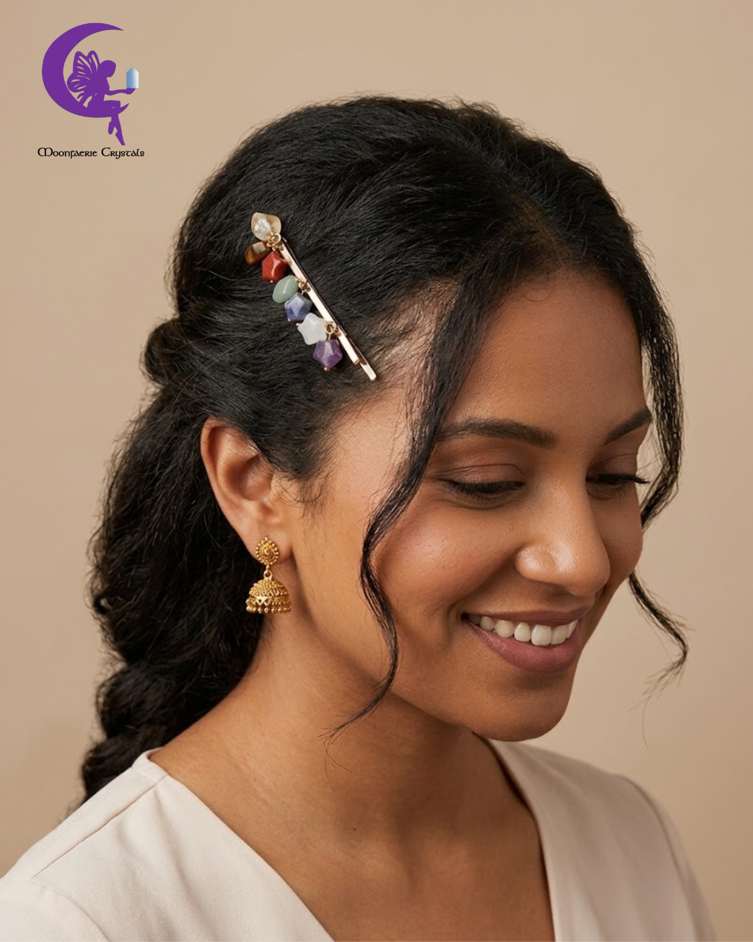 🌙 Seven Stars Chakra Gemstone Hair Pins