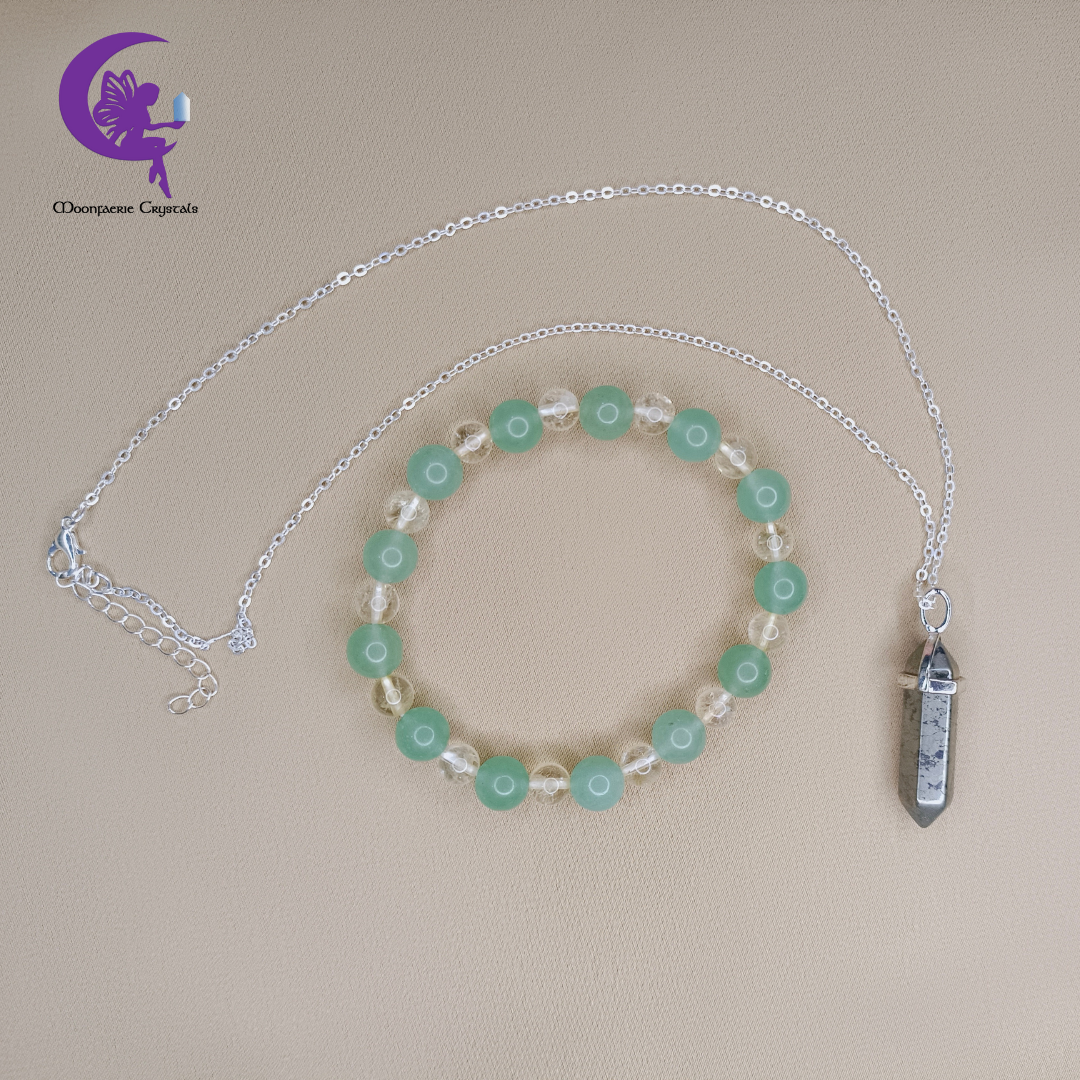 Berkat & Rezeki Bundle - Green Aventurine , Citrine & Pyrite