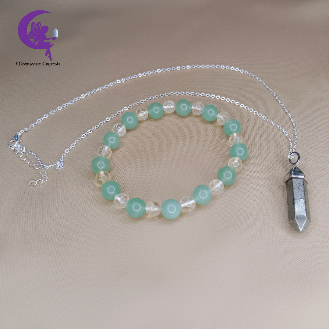 Berkat & Rezeki Bundle - Green Aventurine , Citrine & Pyrite