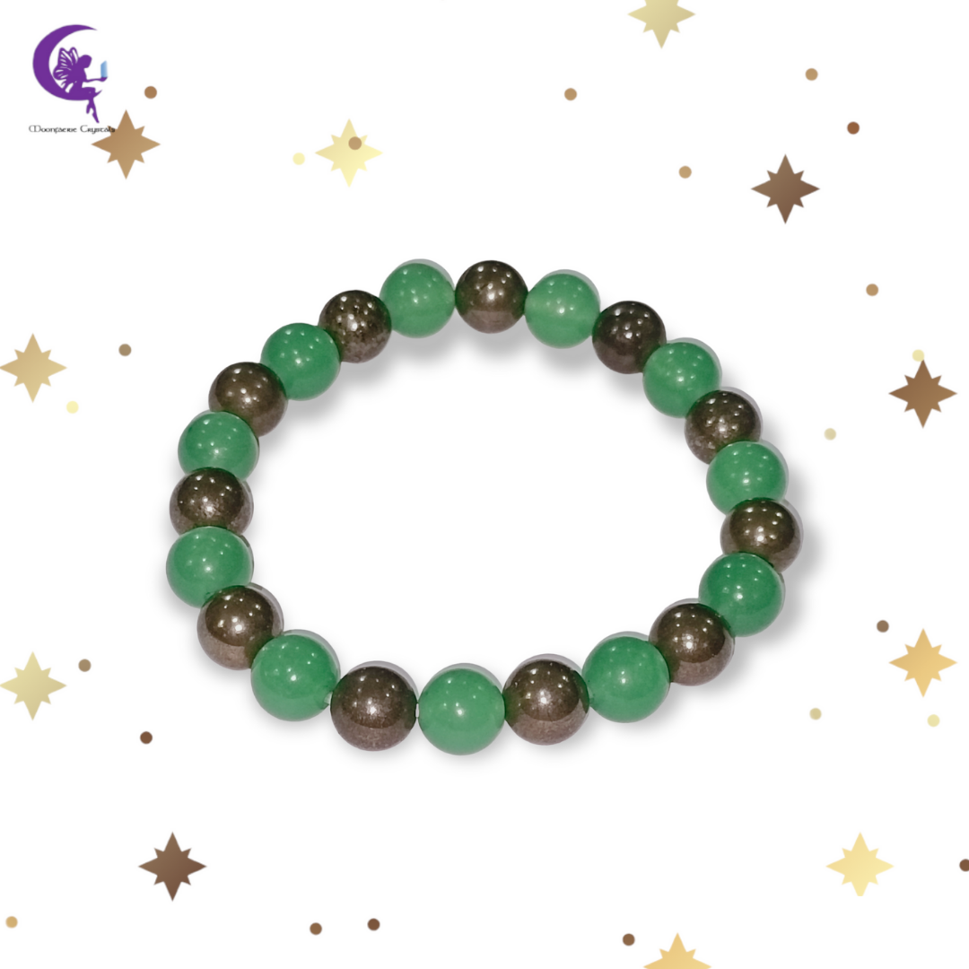 Green Aventurine & Pyrite Bracelet - Double Your Money Manifestation