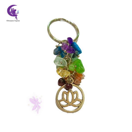 7 Chakra Crystal Keyring