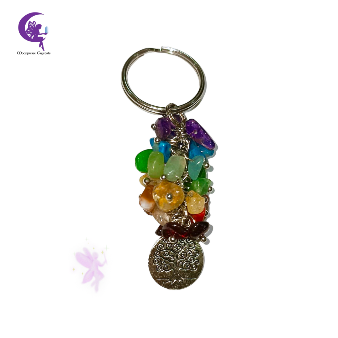 7 Chakra Crystal Keyring