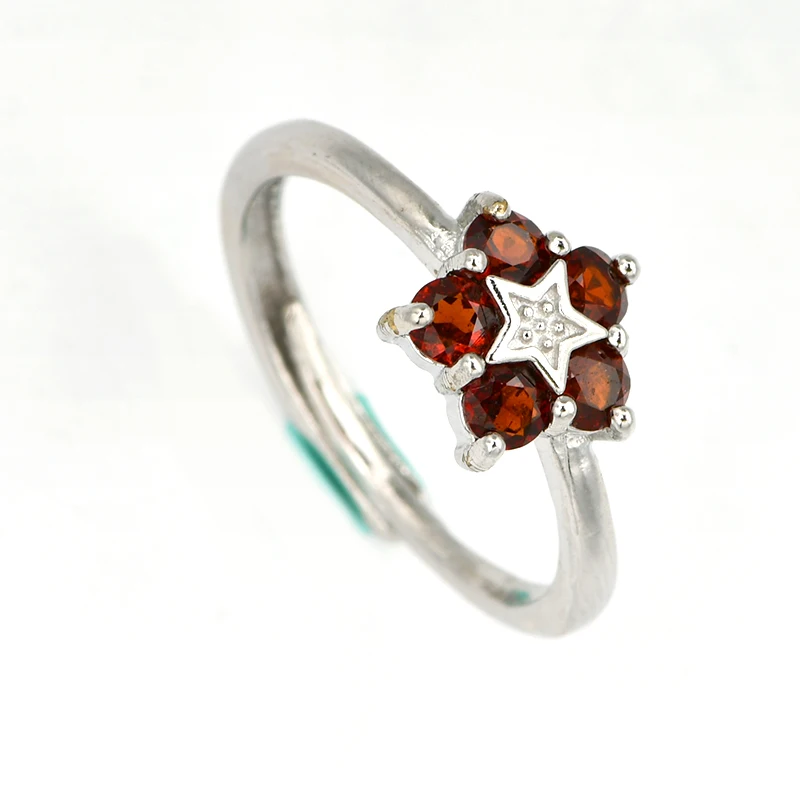 Natural Red Garnet Ring