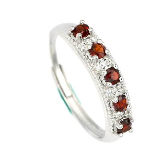 Natural Red Garnet Ring