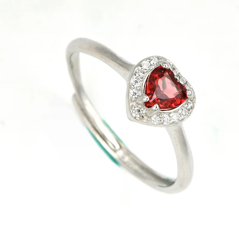 Natural Red Garnet Ring