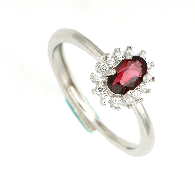 Natural Red Garnet Ring